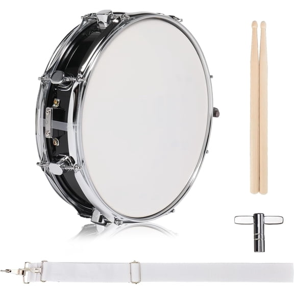 TerraOutfit 13" x 3.5" Snare Drum Kit with a Pair of Drumsticks, Black