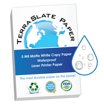 TerraSlate Paper 5 Mil Waterproof Laser Printer/Copy Paper 8.5" x 11", 25 sheets