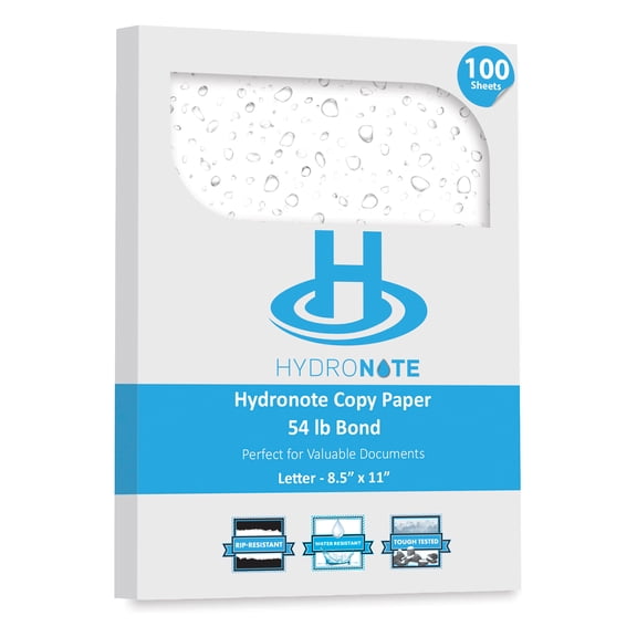 TerraSlate Waterproof Paper, Hydronote 54lb Bond, 8.5" x 11", 100 Sheets