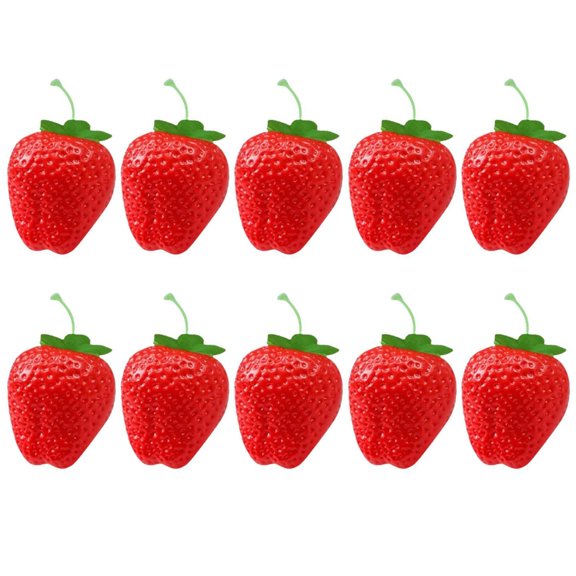 TerraVbie 10Pcs Artificial Strawberry Simulation Fruit Model for Home Kitchen Wedding Table Decoration Basket Display Photography