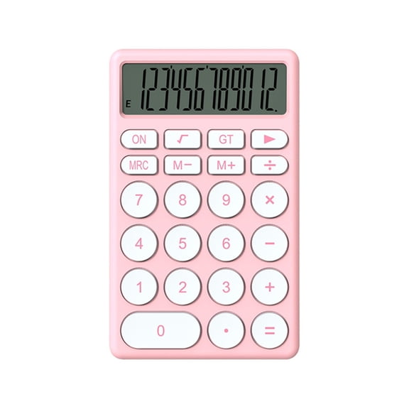 TerraVbie Calculator Portable Cute Compact Keypad in Pink for School and Office