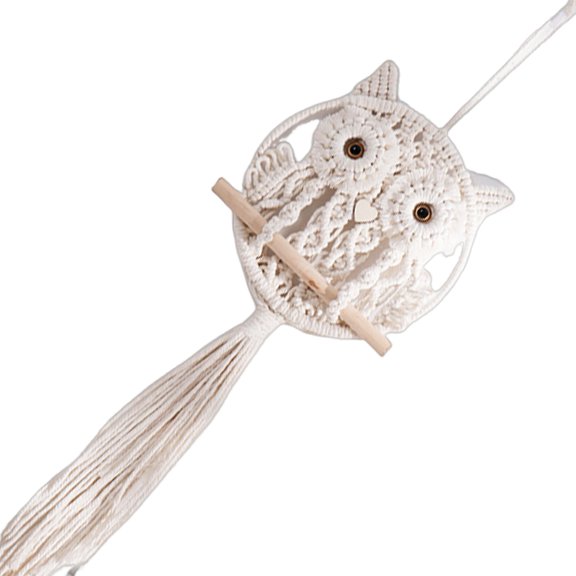 TerraVbie Handmade Cotton Thread Wall Hangings Decorations Wovened Owl Macrame Wall Hangings Pendants Ornament Boho Decor