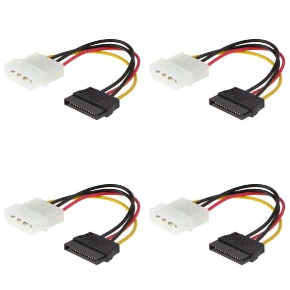 TerraVbie SATA Power Cable 4-Pack 4-Pin High-Speed Data Sync for SSD and Desktop PC Upgrades