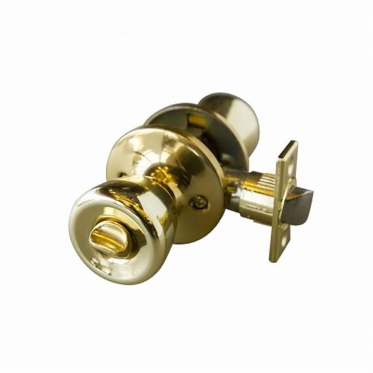 Terrace 6 Way Latch Privacy Door Knob, Polished Brass