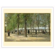 Terrace in the Luxembourg Gardens, France - From an Original Color Painting by Vincent van Gogh c.1886 - Fine Art Matte Paper Print (Unframed) 11x14in