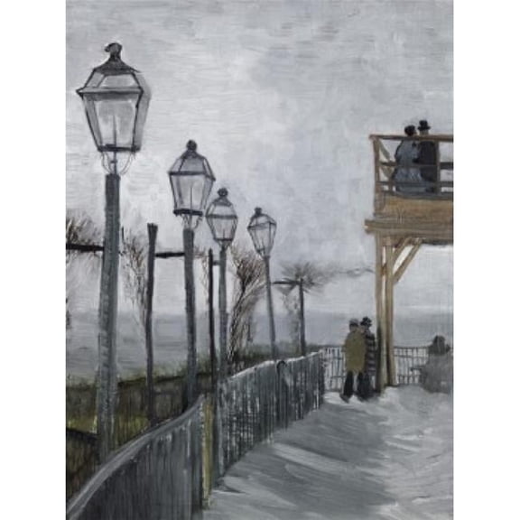 Terrace & Observation Deck At The Moulin De Blute-Fin Montmartre 1886 Vincent Van Gogh, 1853-1890 Dutch Oil On Canvas Art Institute of Chicago Illinois USA Poster Print, 18 x 24
