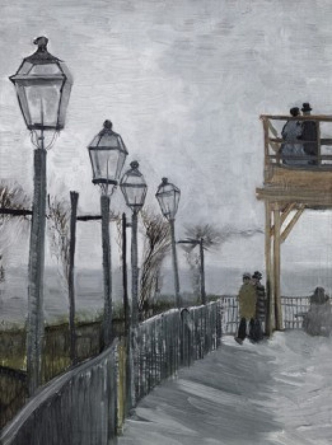 Terrace & Observation Deck at the Moulin de Blute-Fin Montmartre 1886 Vincent van Gogh (1853-1890 Dutch) Oil on canvas Art Institute of Chicago Illinois USA Canvas Art - Vincent van Gogh (24 x 36)