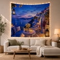 thumbnail image 1 of Terrace At Twilight With Overlooking Hillside Village Sea, Mystical Fantasy for Space Lovers, Galaxy Room Decor, Valentine's Day Gift, Tapestry Wall Hanging for Bedroom and Dorm, 1 of 6