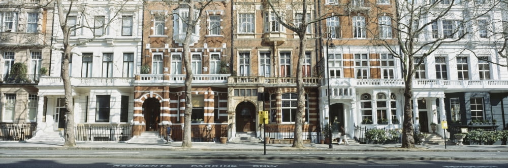 Terraced Houses In Kensington Canvas Art - Ian Cumming Design Pics (26 x 8)