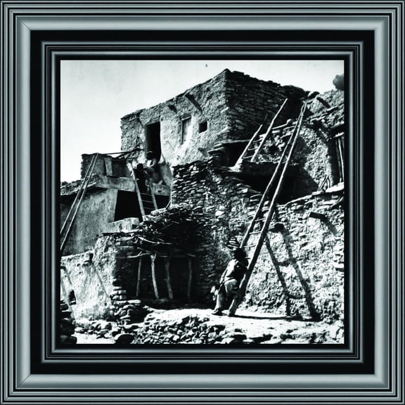 Terraced Houses in Arizona, Vintage Images, Historical Picture Frame, 10x10 8537