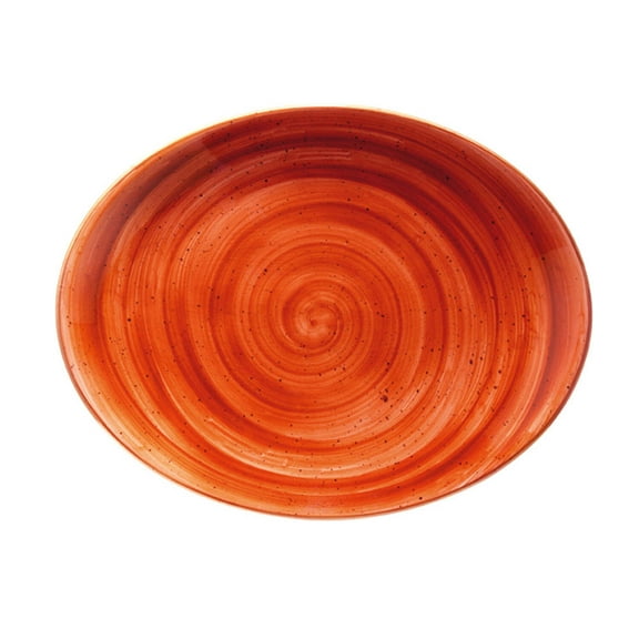 Terracota 12.25" x 9.5" x h:1" Oval Terracotta Porcelain Platter