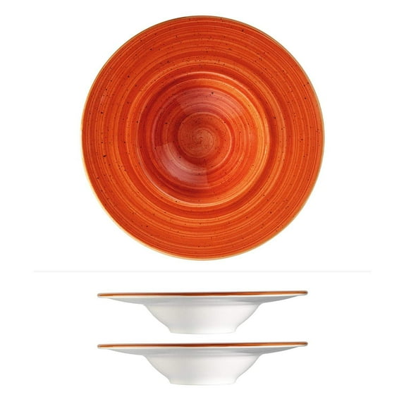 Terracota dia.11" h:2.5" 14 oz. Round Terracotta Vitrified Bowl (Set of 2)