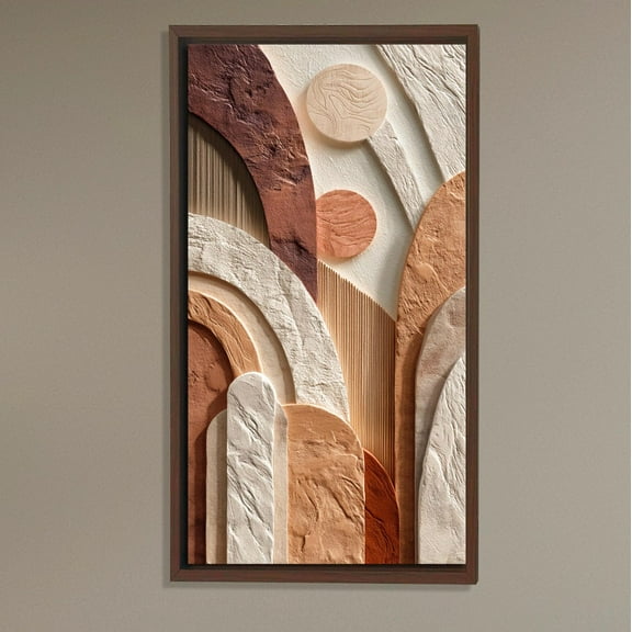 Terracotta Abstract Art, Textured Effect Wall Decor, Neutral Earth Tone Minimalist for Modern Living Room Poster Decor, Size 8x12 UNFFRAMED F03.1.8l1312