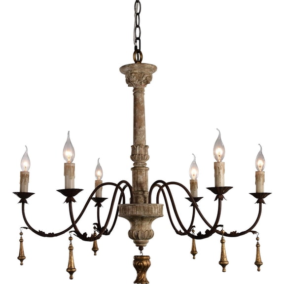 Terracotta Alessia 6-Light Iron Neo-Classical Chandelier