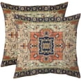 thumbnail image 1 of Terracotta Aztec Boho Pillow Cover 16x16 Inch Vintage Persian Carpet Retro Rust Throw Pillows Decorative Square Pillow Cases Farmhouse Outdoor Accent Cushion Cover for Couch Bedroom Sofa Porch Set 2, 1 of 6