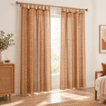 Terracotta Boho Sheer Curtafor Bedroom Living Room Bohemian Rust Color ...