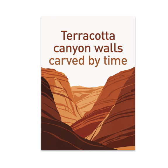 Terracotta Canyon Walls Carved by Time - Desert Landscape Decor - 13x19 Poster Print