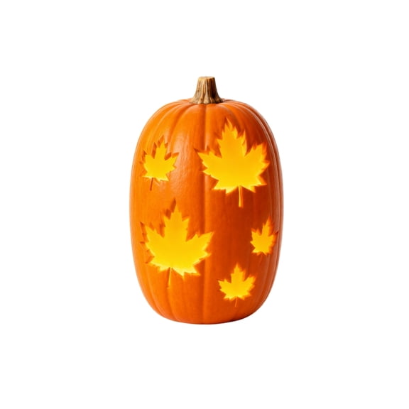 Terracotta-Effect Maple leaves Cutout Pumpkin, Multiple Maple Leaf Hollow Cut Pumpkin Light, Soft Warm LED Lamp for Halloween Dinner & Thanksgiving Table Decor