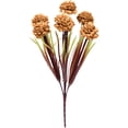thumbnail image 1 of Terracotta Faux Silk Mums Artificial Flowers, 1 Pc Bulk Fake Small Mini Chrysanthemums with Stems for DIY Wedding Centerpieces Floral Arrangements Vase Fillers Home Decorations, 12.99", Brown, 1 of 9