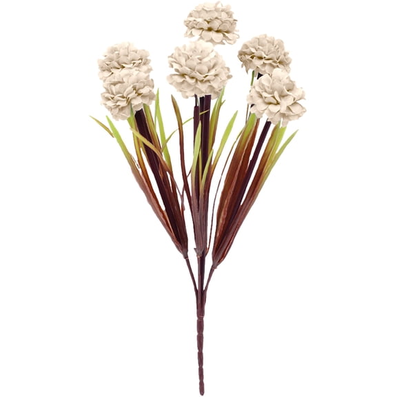 Terracotta Faux Silk Mums Artificial Flowers, 1 Pc Bulk Fake Small Mini Chrysanthemums with Stems for DIY Wedding Centerpieces Floral Arrangements Vase Fillers Home Decorations, 12.99", Beige