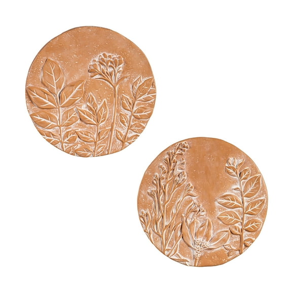 Terracotta Floral Round Stepping Stone