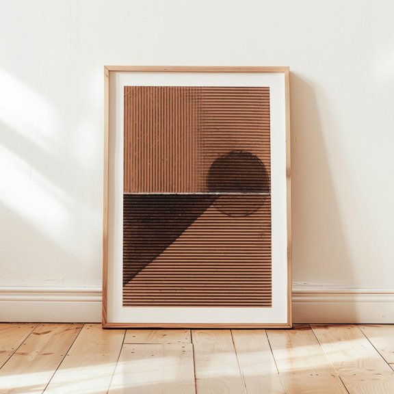 Terracotta Geometric Shadow Poster Unframed Paper Print