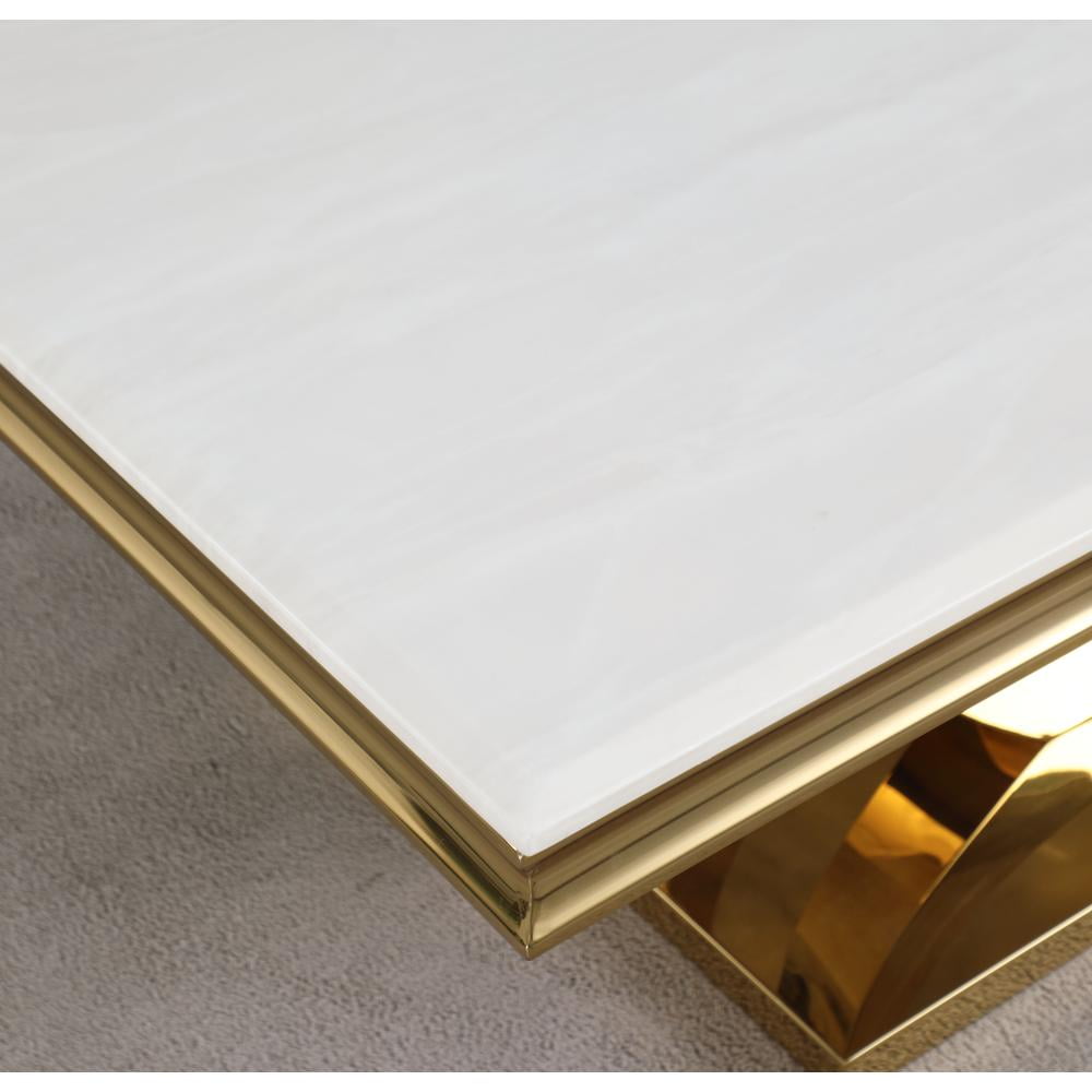 Terracotta Gold Rectangle Faux Marble Coffee Table - Walmart.com