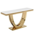 thumbnail image 1 of Terracotta Gold Rectangle Faux Marble Console Table, 1 of 3