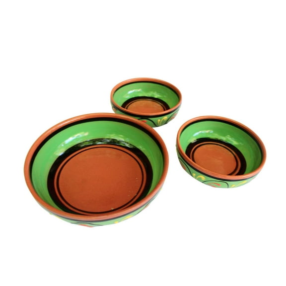 Terracotta Green - Festive Set - Hand Painted From Spain