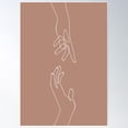 thumbnail image 1 of Terracotta Hands Line Art Poster Wall Art, Modern Wall Decor For Living Room Bedroom, 8x12 UNFRAMED, 1 of 3