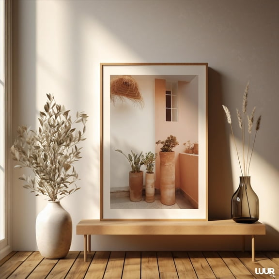 Terracotta Landscape Boho Art Deco Wall Art, Unframed Paper Print Size 8x12
