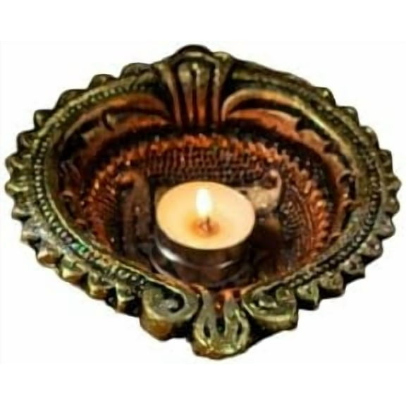 Terracotta Large Swastik Diya Set of 2 - Traditional Handmade Oil Lamps Decorative Gift