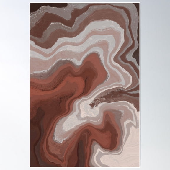 Terracotta Marble Swirl Pattern Poster Wall Art, Modern Wall Decor For Living Room Bedroom, 8x12 UNFRAMED