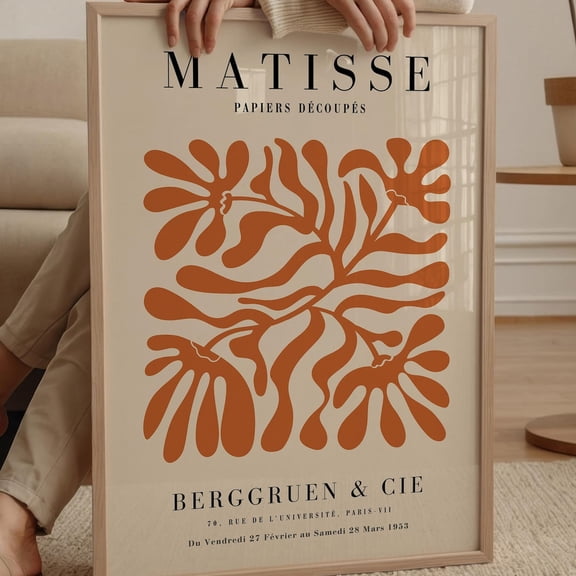 Terracotta Matisse Print Wall Art - Mid Century Modern - Matisse Cutouts - Large Wall Art - Natural Wall Decor Wall Art, Modern Wall Decor, 8x12 UNFRAMED