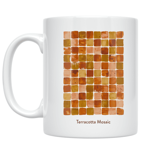 Terracotta Mosaic Pattern - Home Decor Enthusiast - 11 oz Ceramic Coffee Mug