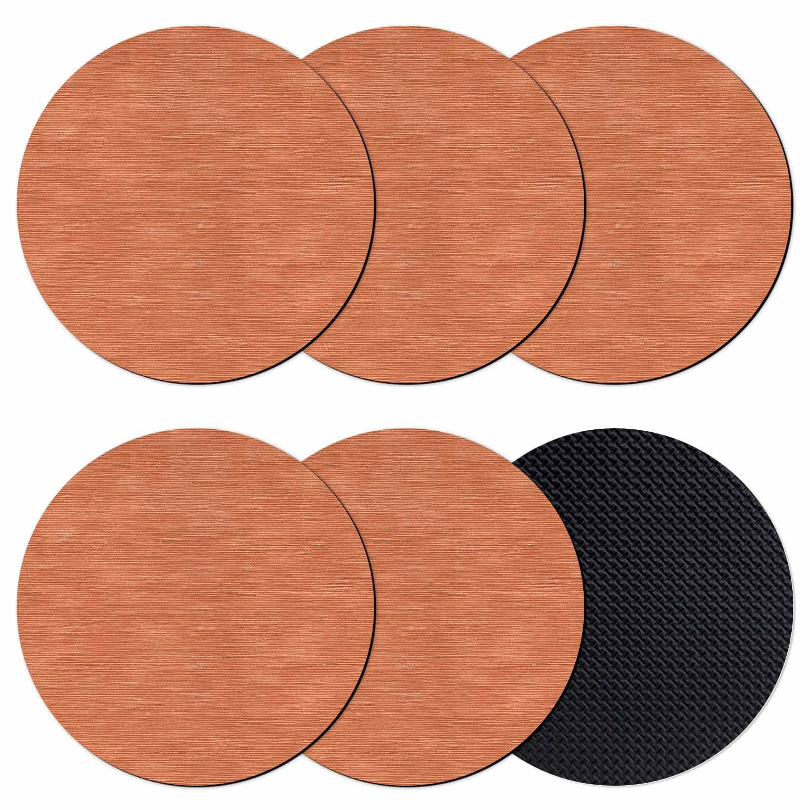 Terracotta Orange Solid Color Coasters Set of 6, Absorbent Coasters for ...