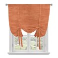 Lace Balloo Color Terracotta Orange Solid Color Tie Up Curtains for Window, Thermal ...