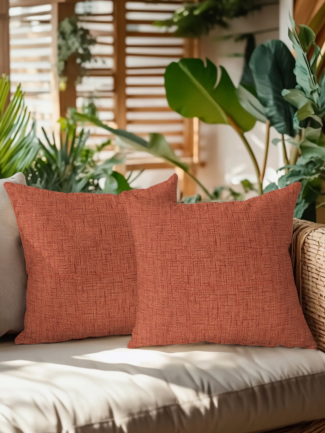 Throws Texture Terracotta Outdoor Throw Pillows with Inserts, Vintage Minimalist Woven ...