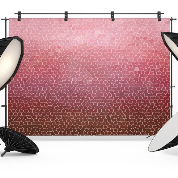 Terracotta Pink Mosaic Backdrops for Photography, Minimalist Abstract Hexagonal Grid Gradient Fabric Photo Background Sturdy Studio Props for Photo Studio, Video Recording, Booth & Photoshoot 7x5ft