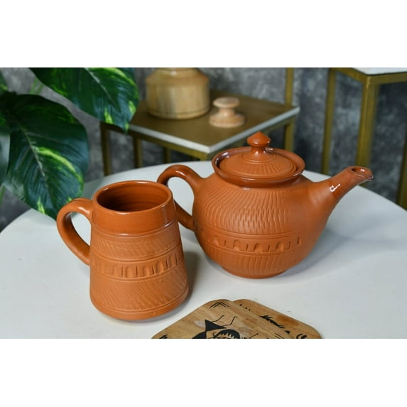 Terracotta Plain Coffee Mug Curved