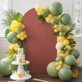 Terracotta Red Arch Backdrop Cover, 4FT, Vintage Minimalist Rustic Solid Color Textured Spandex Arch Covers Double-Sided Backdrop for Wedding Birthday Party Photo Background Decoration