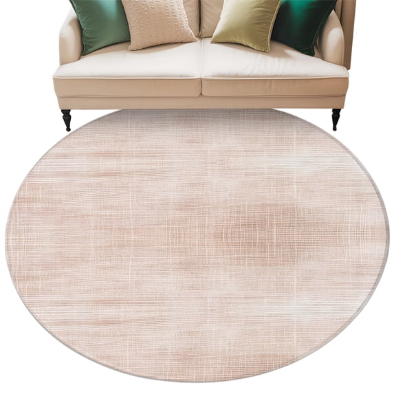Modern Distressed Rug Terracotta Round Rug 8ft Washable Circle Rugs Non Slip Vintage Solid ...