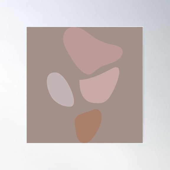 Terracotta Shape Muted Color Poster Wall Art, Modern Wall Decor For Living Room Bedroom, 30x30 UNFRAMED
