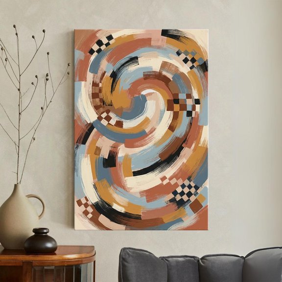 Terracotta Swirl Abstract Poster, Unframed Paper Poster 8x10in