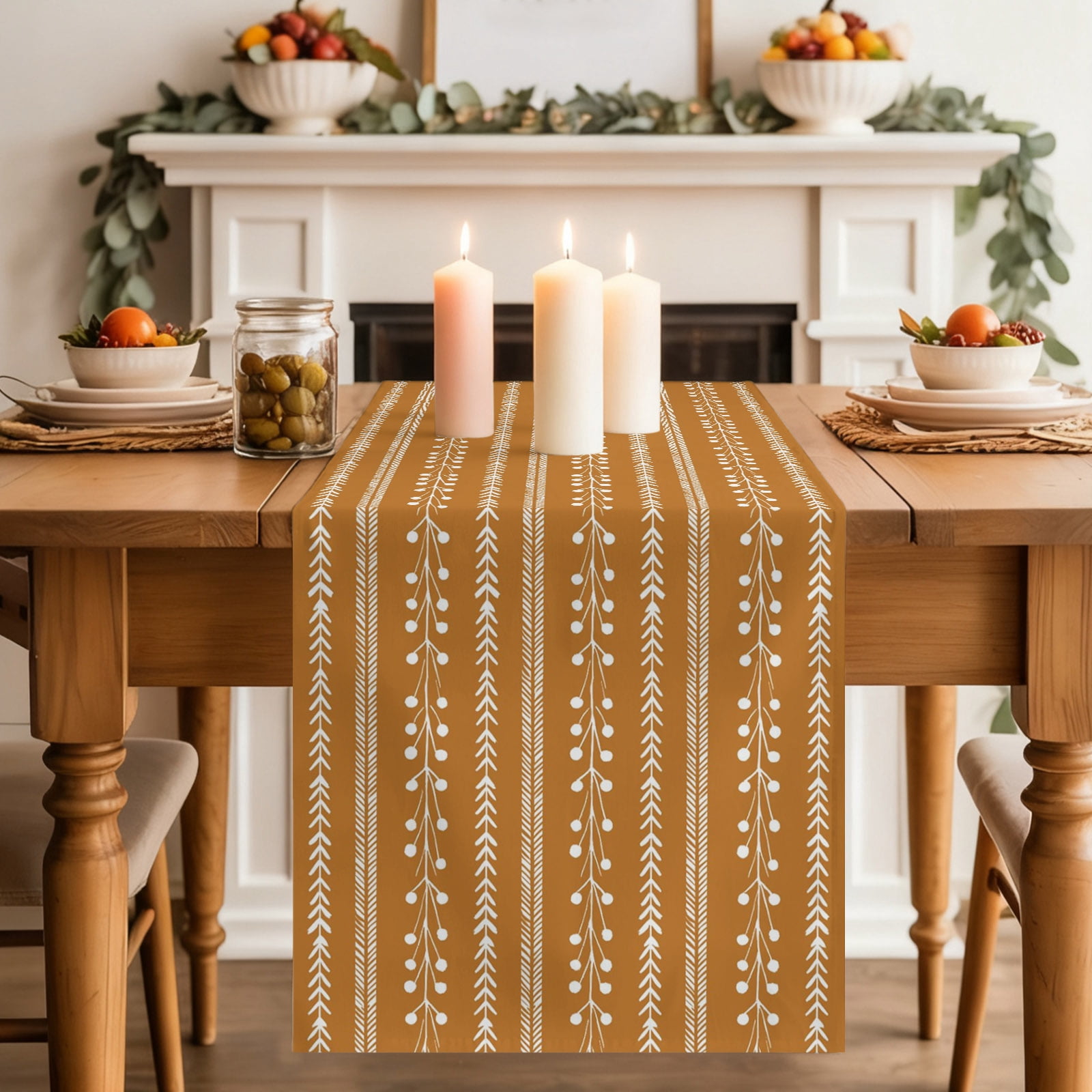 table runner 「花籠吉鳥」　帯リメイク 　長長尺270㎝　正絹 Terracotta Table Runner, Rustic Vertical Dashed Lines Shabby Chic