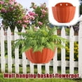 thumbnail image 1 of Terracotta Wall Hanging Basket, Living Room Decor Wall Accents, Indoor Wall Planter for Greenery, Plastic Hanging Flower Basket, 1 Pc Planter 2 Pc Hooks, 1 of 7