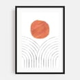 thumbnail image 1 of Terracotta sun and arches - Drawing Abstract Minimalist Geometric Modern Art Sunset Line Art Boho Black Framed Wall Art Print 5 x 7 inches, 1 of 8