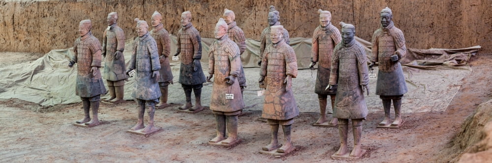 Terracotta warriors Xian Shaanxi Province China Canvas Art - Panoramic Images (12 x 36)