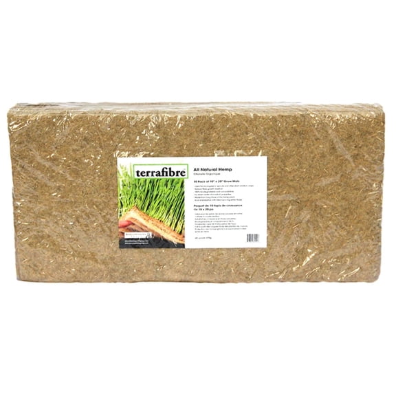 Terrafibre Hemp Fiber Growing Mats for Microgreens & Sprouts - 10 x 20 Tray - 10-Count