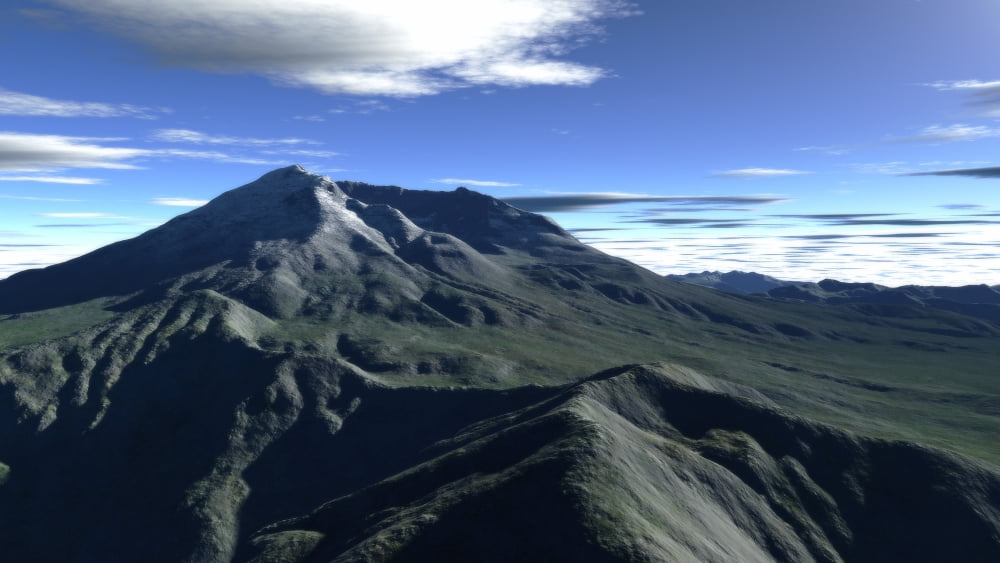 Terragen render of Mt St Helens Washington in daylight Canvas Art - Rhys TaylorStocktrek Images (19 x 11)